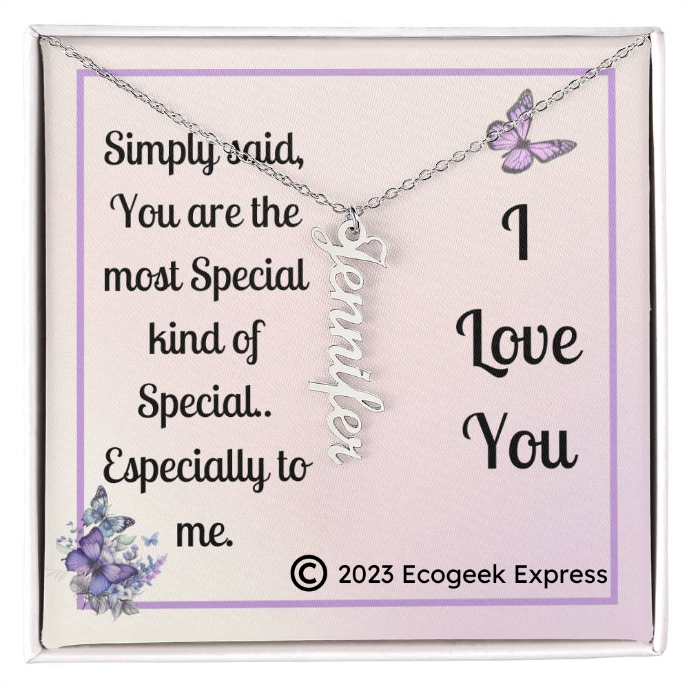 For HER: CUSTOM Vertical Name Necklace - Option 1