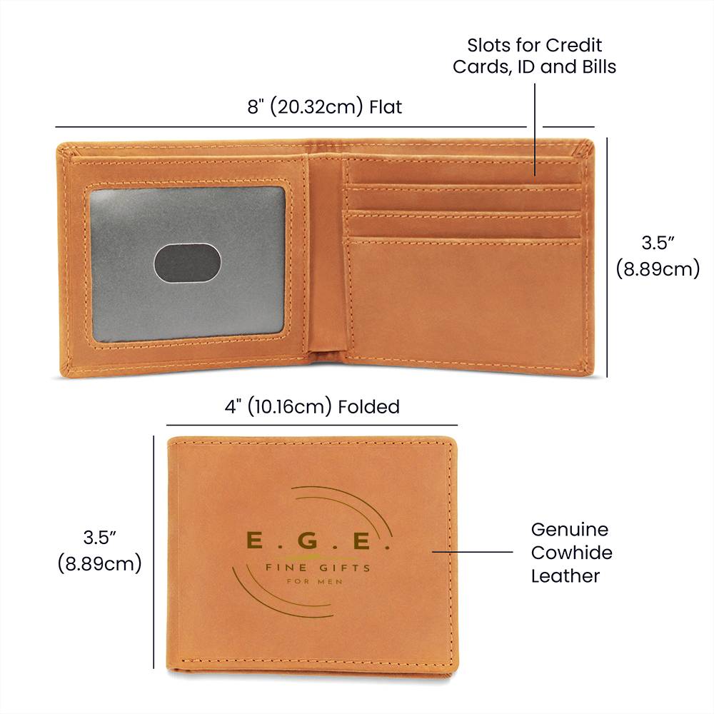 For HIM: Genuine Cowhide Leather Wallet with Graphic - Option 2