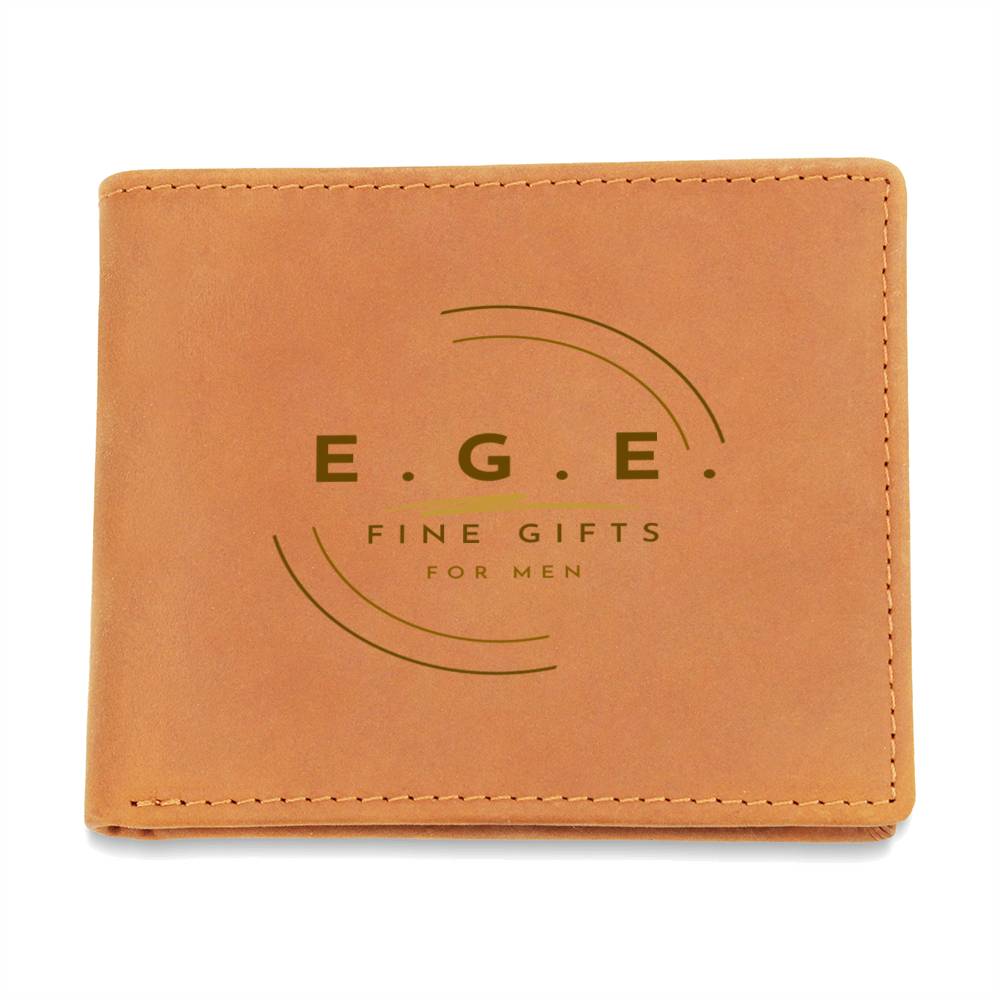 For HIM: Genuine Cowhide Leather Wallet with Graphic - Option 2