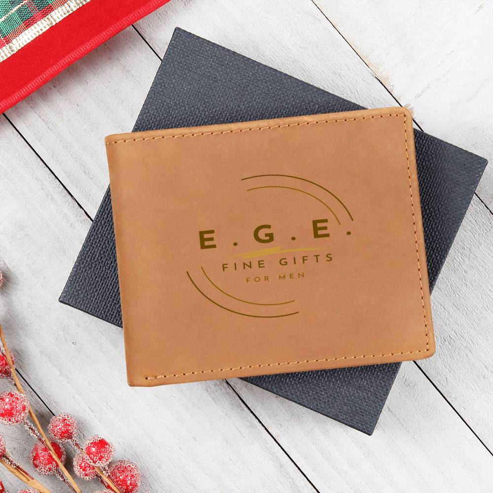 For HIM: Genuine Cowhide Leather Wallet with Graphic - Option 2