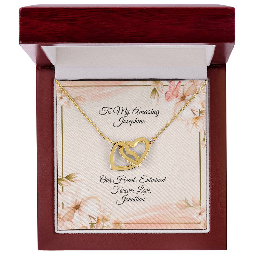 CUSTOM: Interlocking Heart Necklace - Personalize Your Message.
