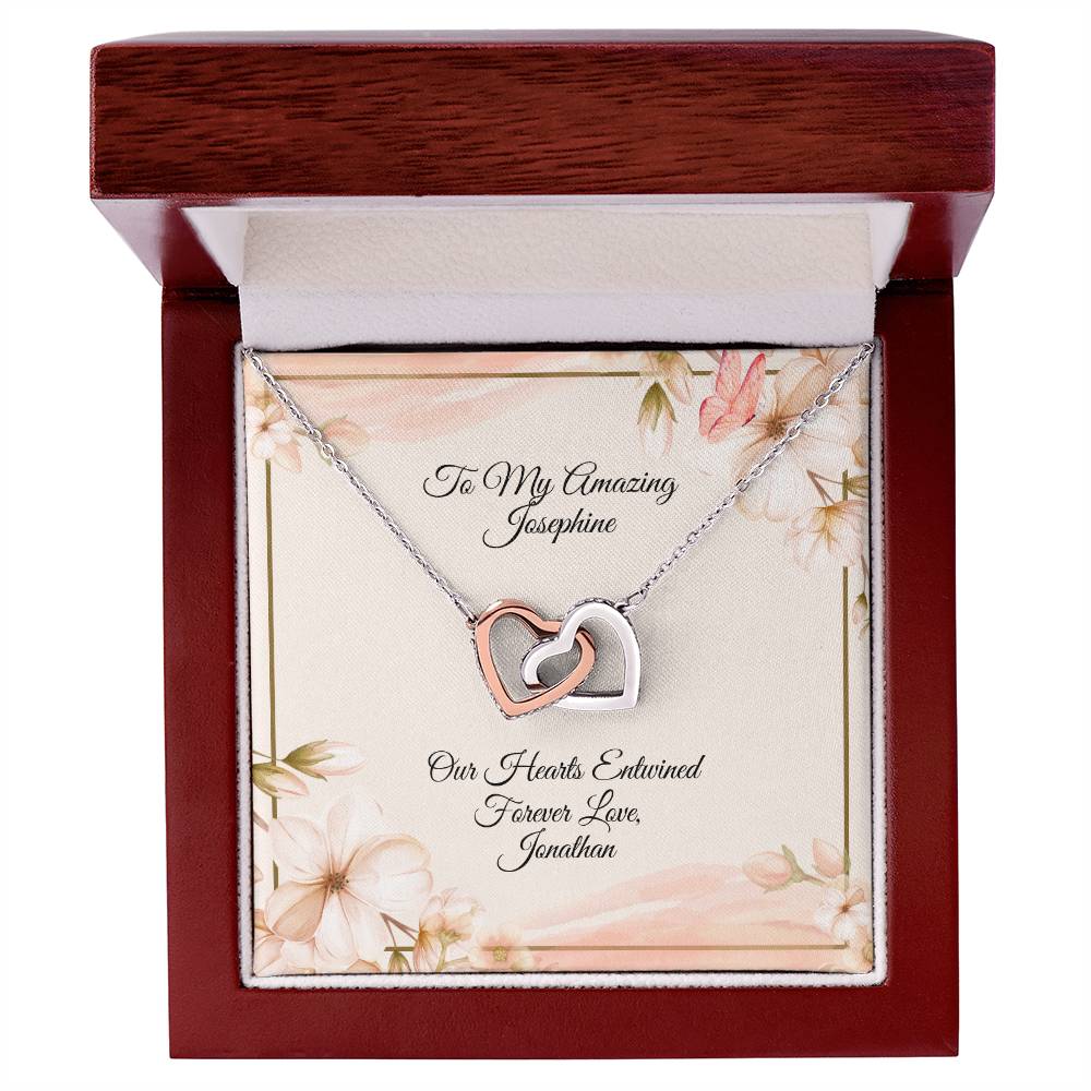 CUSTOM: Interlocking Heart Necklace - Personalize Your Message.