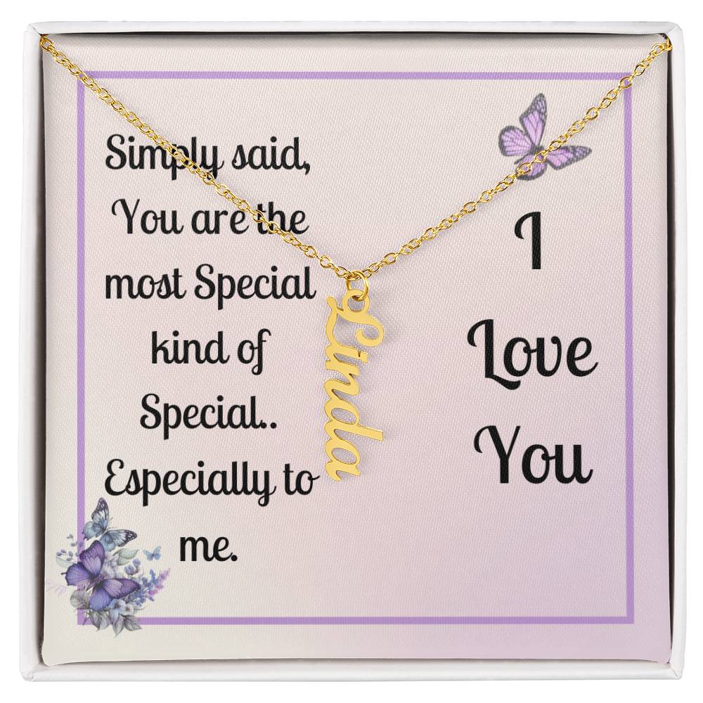 For HER: CUSTOM Vertical Name Necklace - Option 1