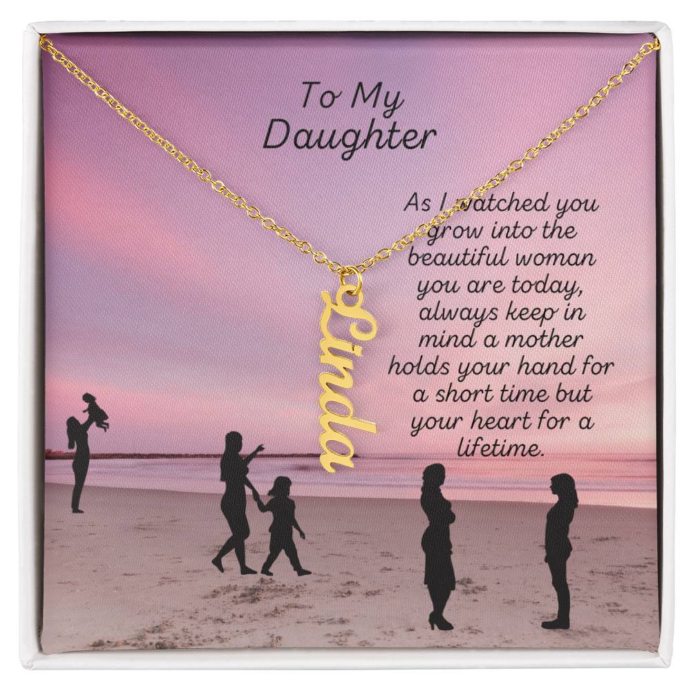 For DAUGHTER: CUSTOM Vertical Name Necklace