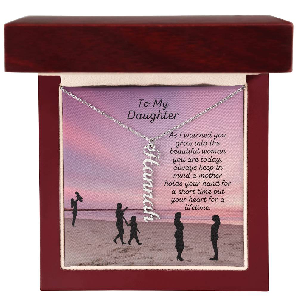 For DAUGHTER: CUSTOM Vertical Name Necklace