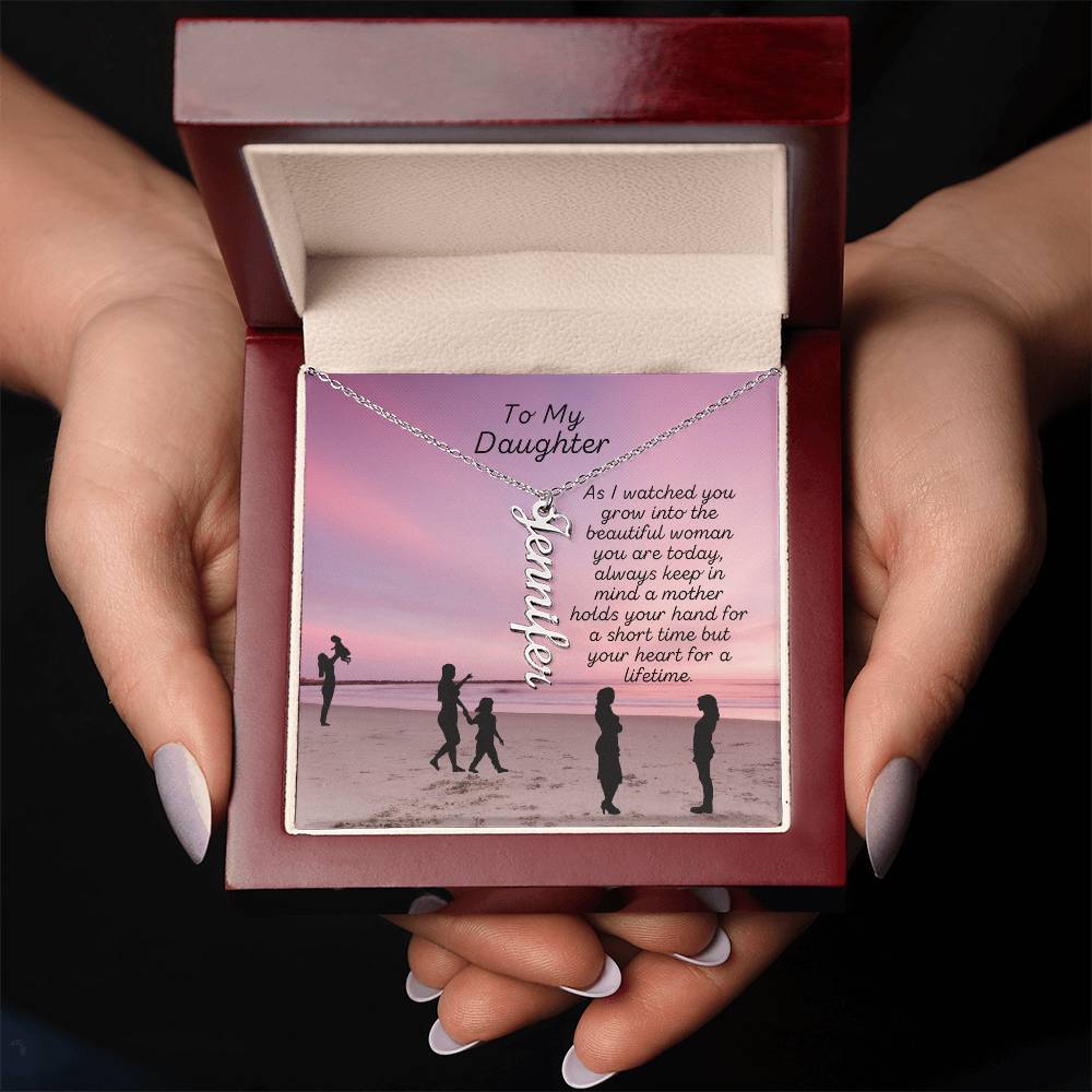For DAUGHTER: CUSTOM Vertical Name Necklace