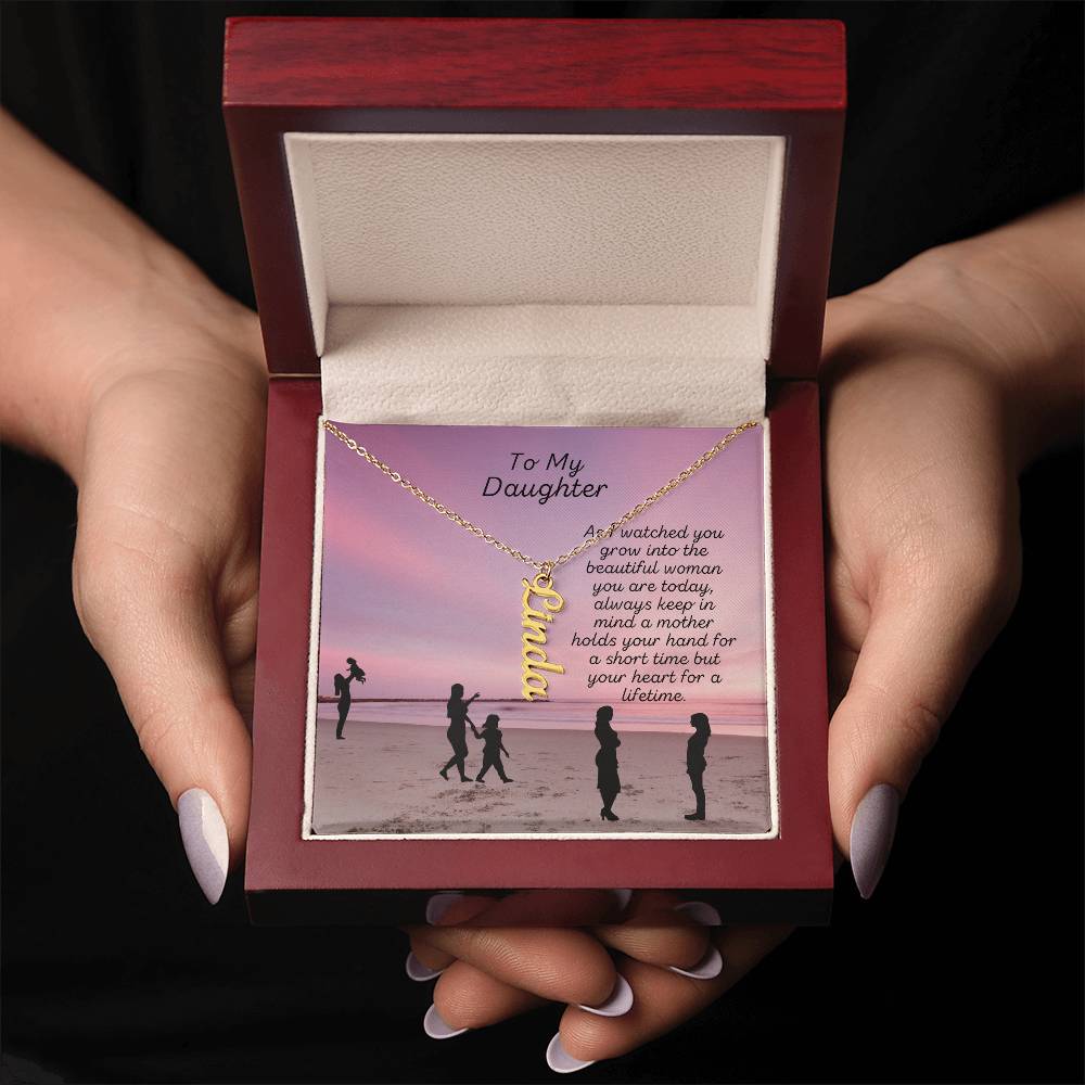 For DAUGHTER: CUSTOM Vertical Name Necklace