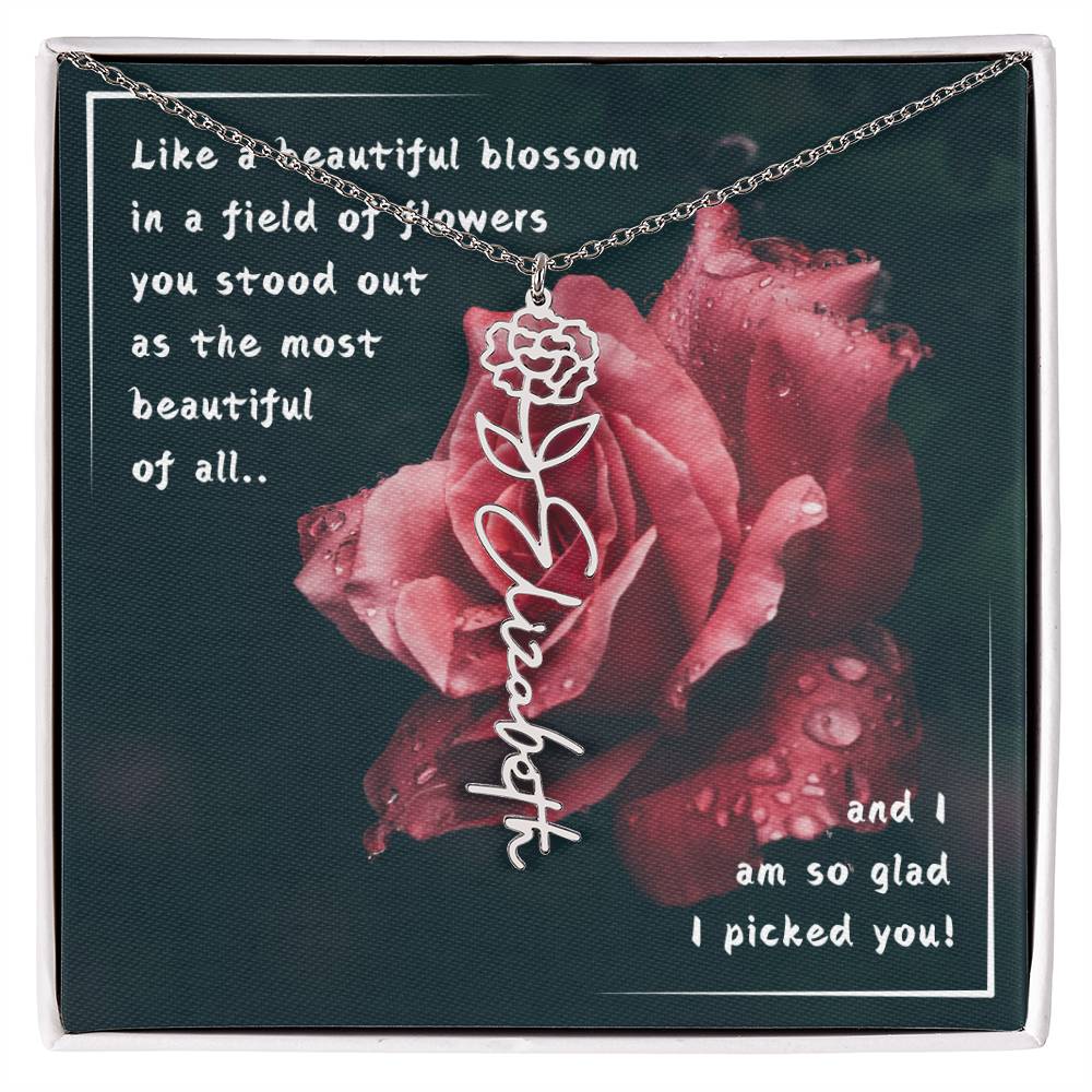 For HER: Flower Name Necklace