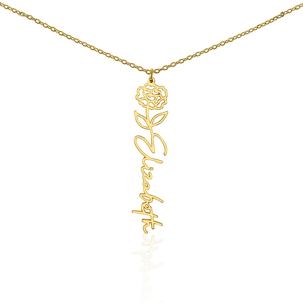 For HER: Flower Name Necklace (Wife)