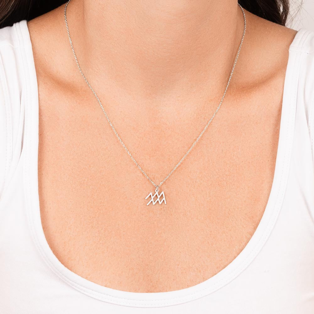 For The STYLEFLUENCER: Zodiac Symbol Necklace (Aquarius)