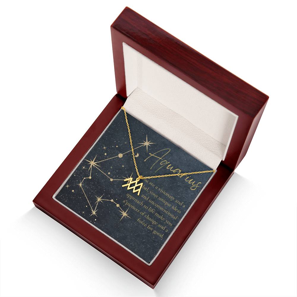 For The STYLEFLUENCER: Zodiac Symbol Necklace (Aquarius)