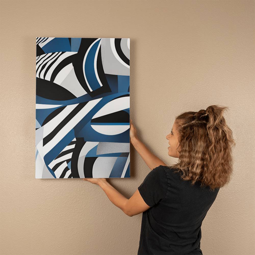 For FAMILY: Gallery Wrapped Canvas "Zebra Blue"