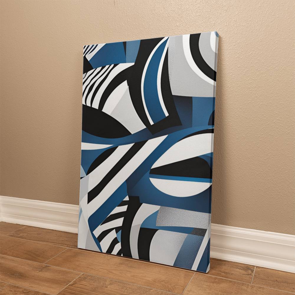 For FAMILY: Gallery Wrapped Canvas "Zebra Blue"