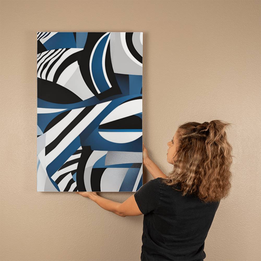 For FAMILY: Gallery Wrapped Canvas "Zebra Blue"