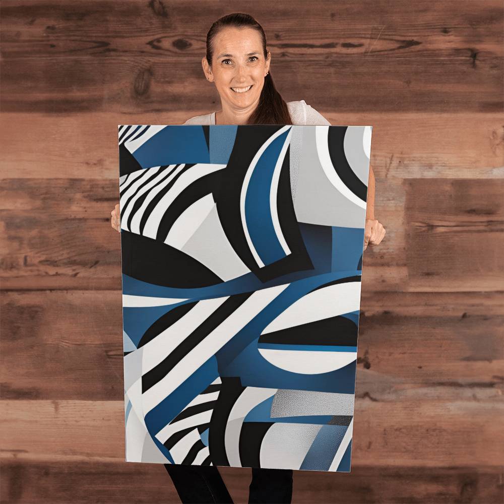 For FAMILY: Gallery Wrapped Canvas "Zebra Blue"