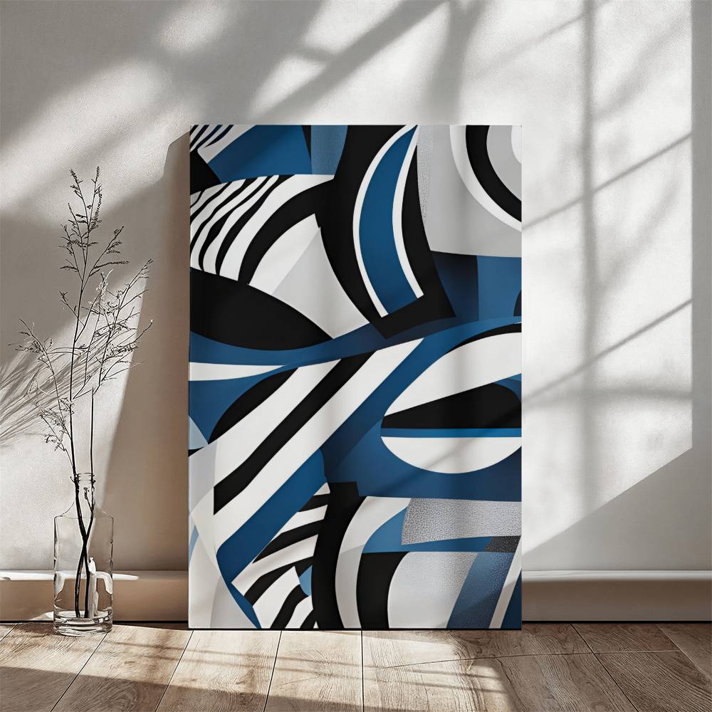 For FAMILY: Gallery Wrapped Canvas "Zebra Blue"