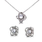 For HER: Love Knot Earring & Necklace Set - Option 1