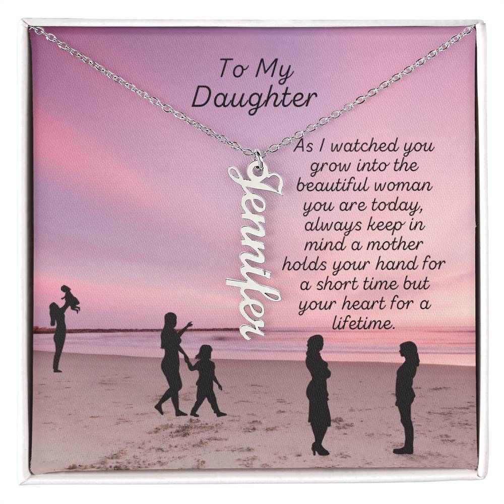 For DAUGHTER:  CUSTOM Vertical Name Necklace