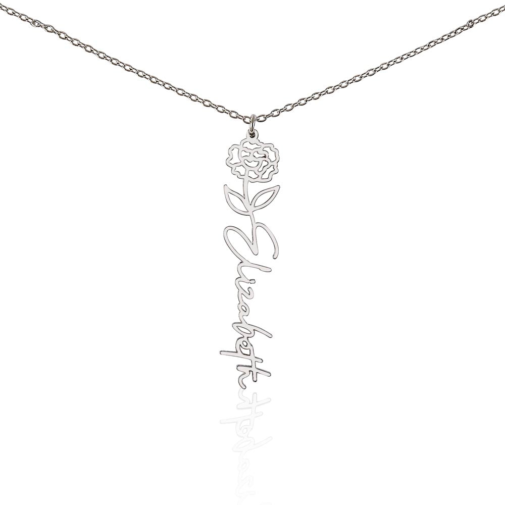 For HER: Flower Name Necklace (Wife)