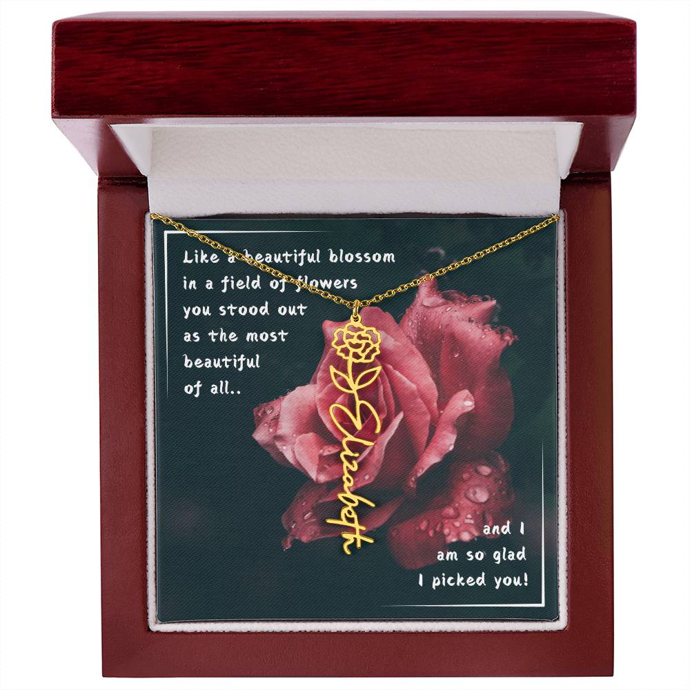 For HER: Flower Name Necklace