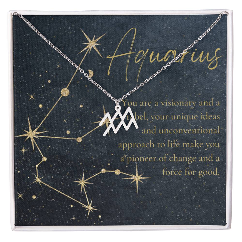 For The STYLEFLUENCER: Zodiac Symbol Necklace (Aquarius)