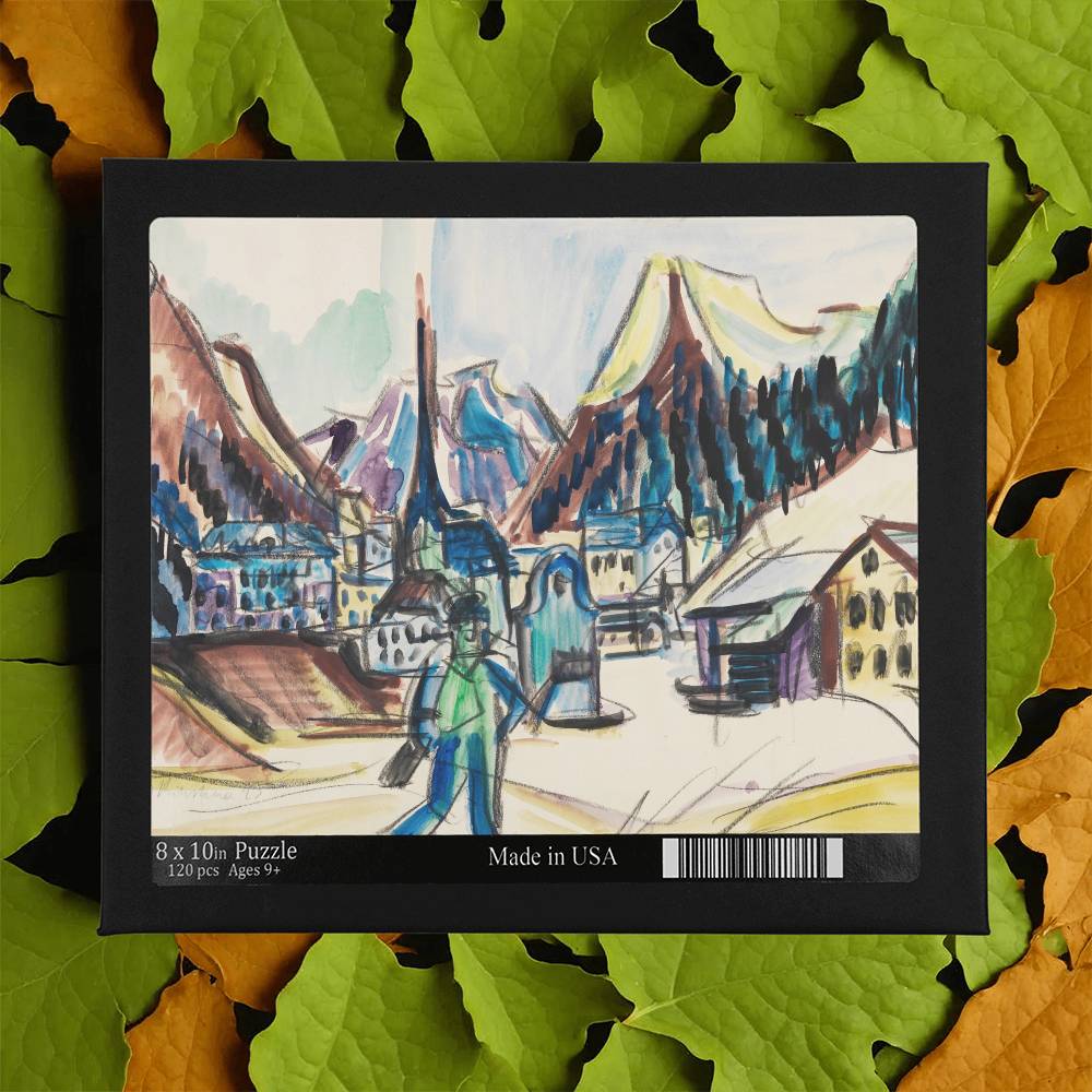 For FAMILY: 120pcs Puzzle "Landscape near Davos in Winter"