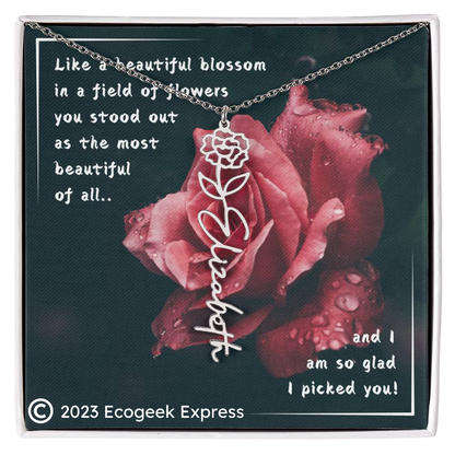 For HER: Flower Name Necklace